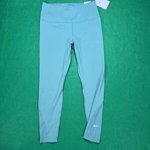 Nike One High-Rise Leggings Women's Large Green (DV9020-361) Vented Mesh